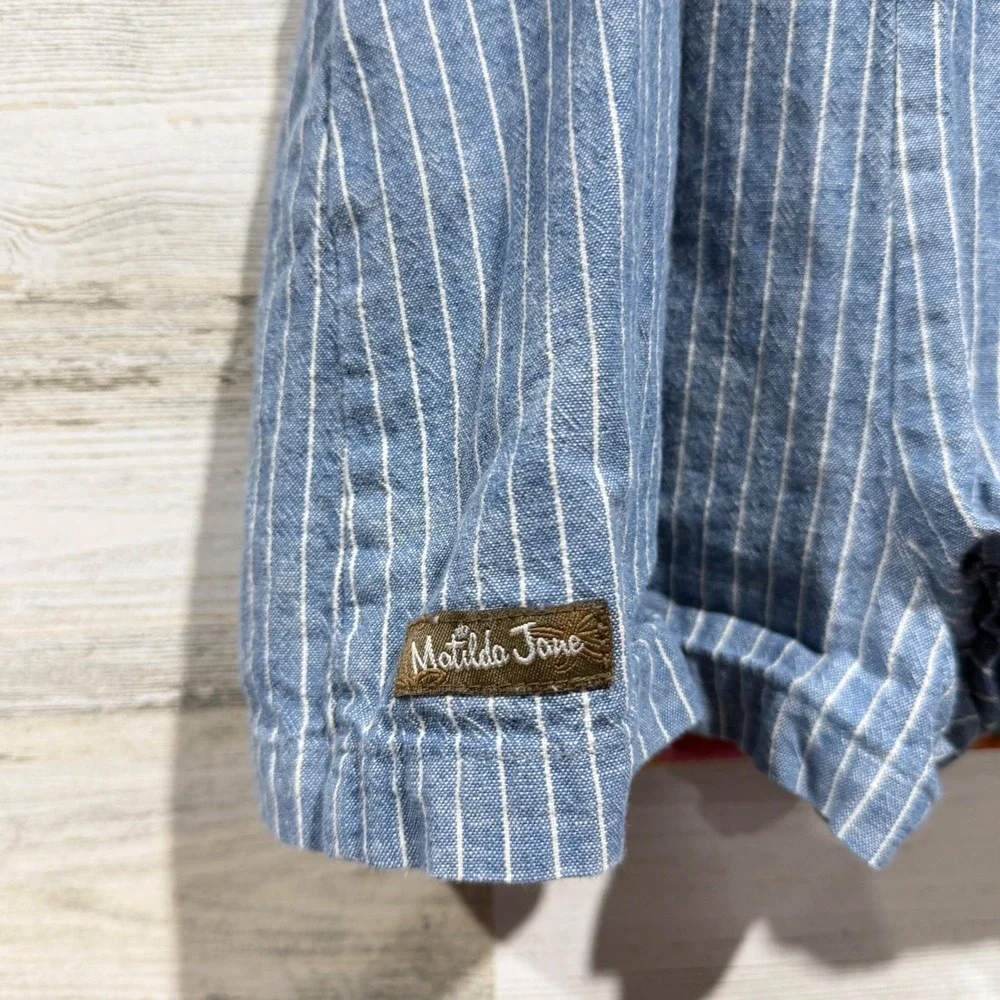 Matilda Jane Dress Romper Bundle Girls 6 Blue Striped Ruffle Classic